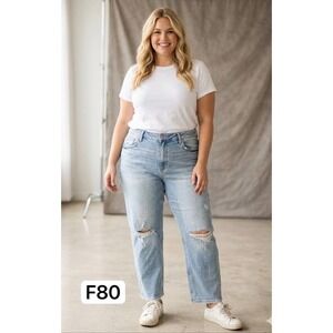 Lovervet by Vervet Barrel Leg Jeans Women's 20W TikTok Jean Grunge Distressed